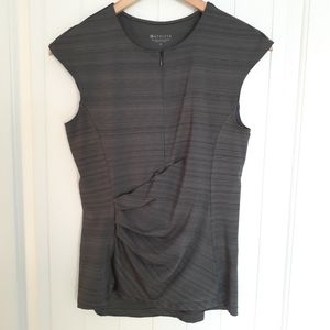 Athleta Pacifica Wrap Front Tank Gray Stripe Size S